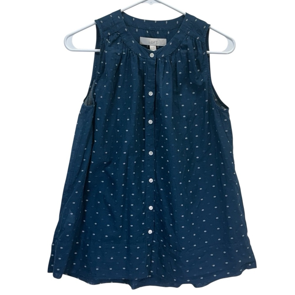 LOFT Navy Polka Dot Sleeveless Top  NWT
Size XS